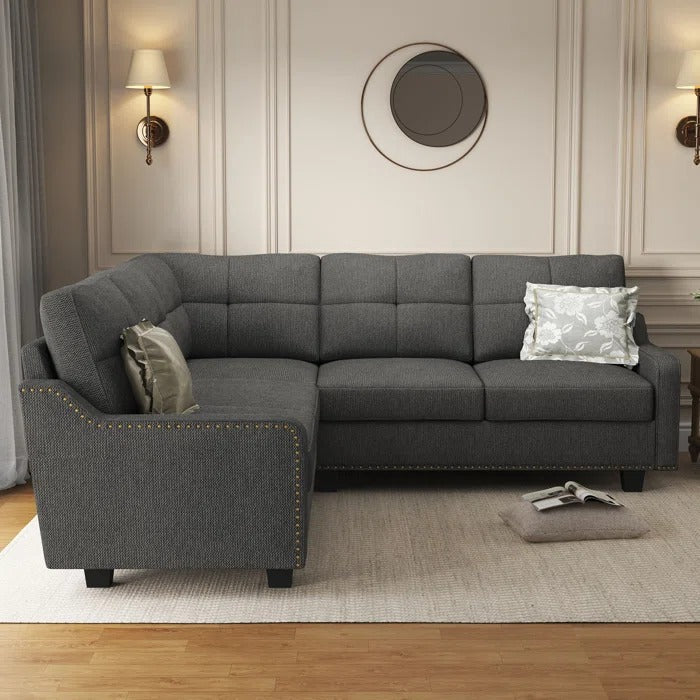 L Shape Sofa Set: Living Room 3+2 Corner Sectional Sofa