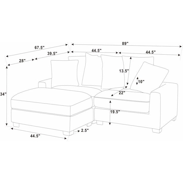 L Shape Sofa Set: Modular Sectional Set Adds Extra Seating