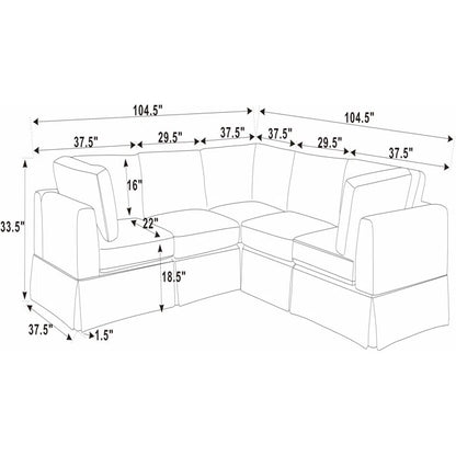 L Shape Sofa Set:  Reversible Corner Sectional