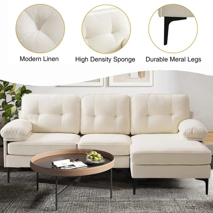 L Shape Sofa Set: Right Hand Facing Upholstered Sectional Sofa