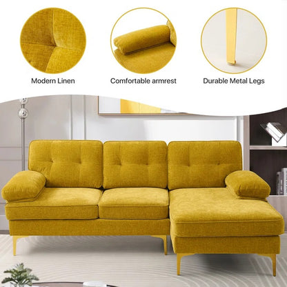 L Shape Sofa Set: Right Hand Facing Upholstered Sectional Sofa