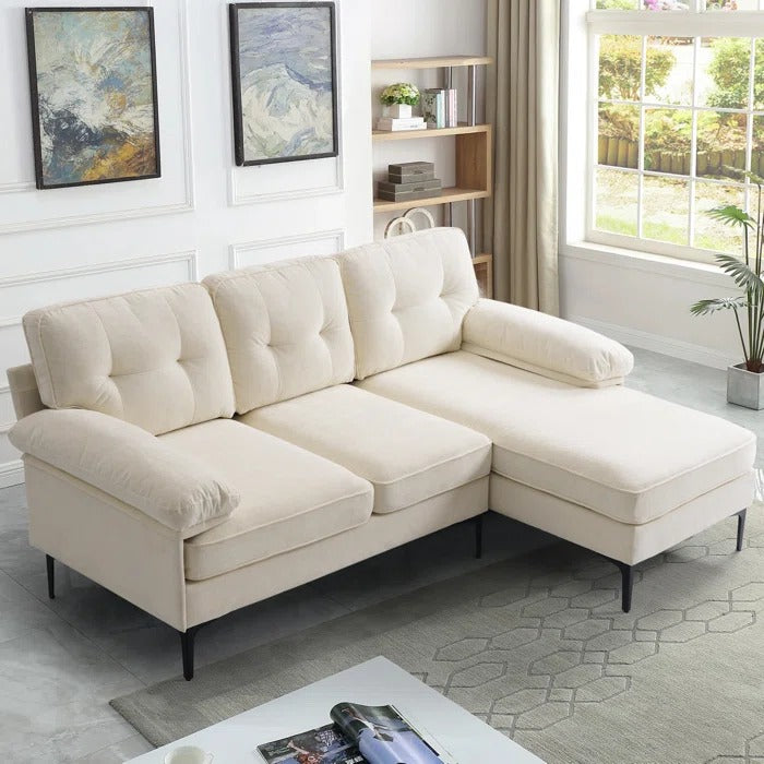 L Shape Sofa Set: Right Hand Facing Upholstered Sectional Sofa