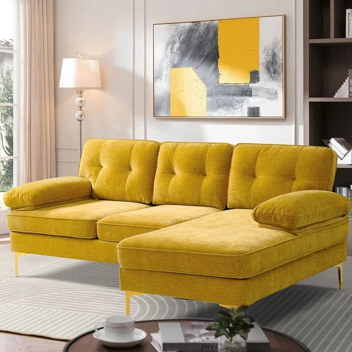 L Shape Sofa Set: Right Hand Facing Upholstered Sectional Sofa