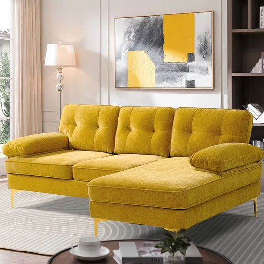 L Shape Sofa Set: Right Hand Facing Upholstered Sectional Sofa