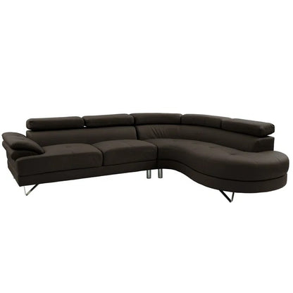 L Shape Sofa Set: Upholstered in Smooth Faux Leather