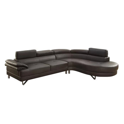 L Shape Sofa Set: Upholstered in Smooth Faux Leather