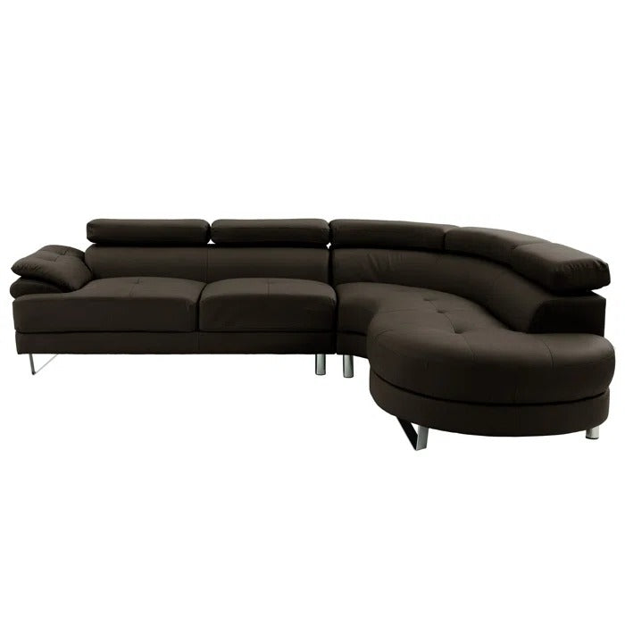 L Shape Sofa Set: Upholstered in Smooth Faux Leather