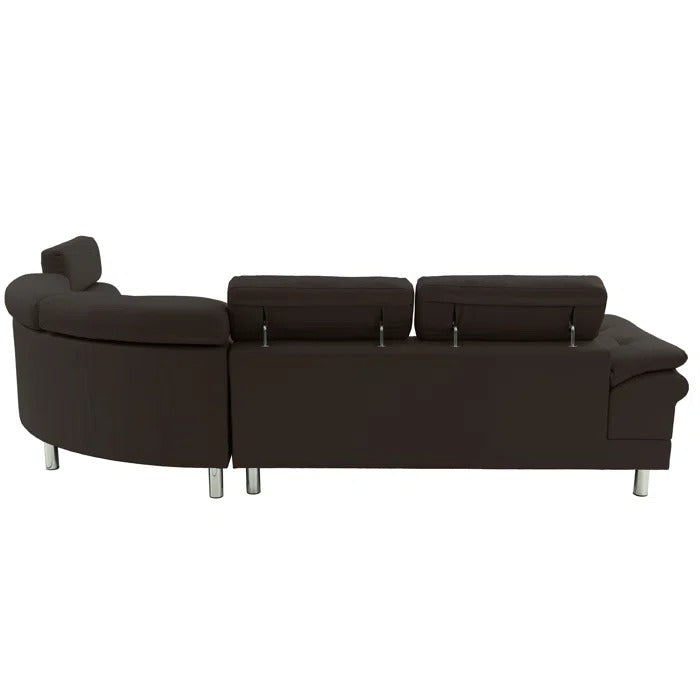 L Shape Sofa Set: Upholstered in Smooth Faux Leather