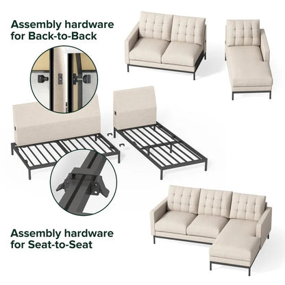 L Shape Sofaaa Set: Durable Steel Frame Sofa Set