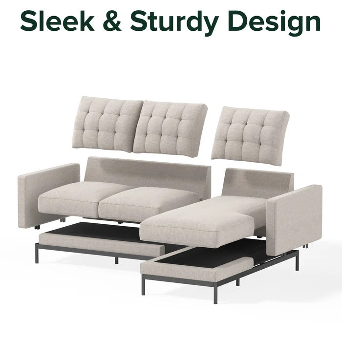 L Shape Sofaaa Set: Durable Steel Frame Sofa Set