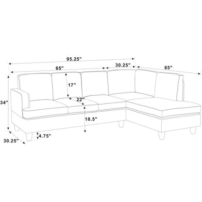 L Shaped Sofa Set: Sofa-and-Chaise Sectional