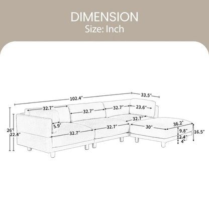 L Shape ofa Set:  Reversible Design Sofa