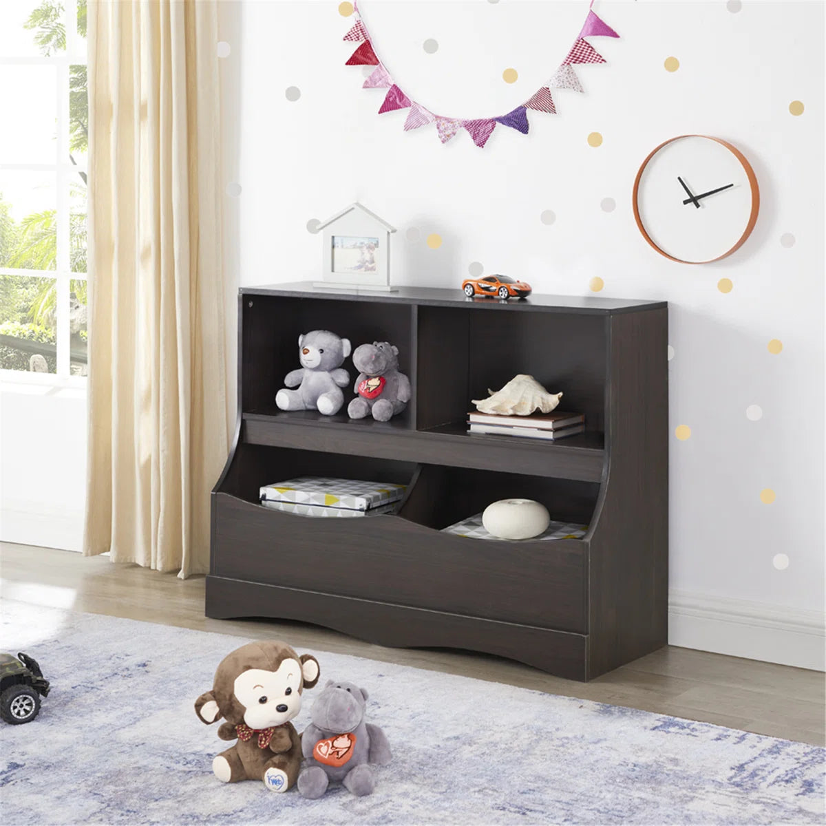 Kids Toy Storage Unit: Lavella Toy & Book Rack with Bookshelves & Cubb ...