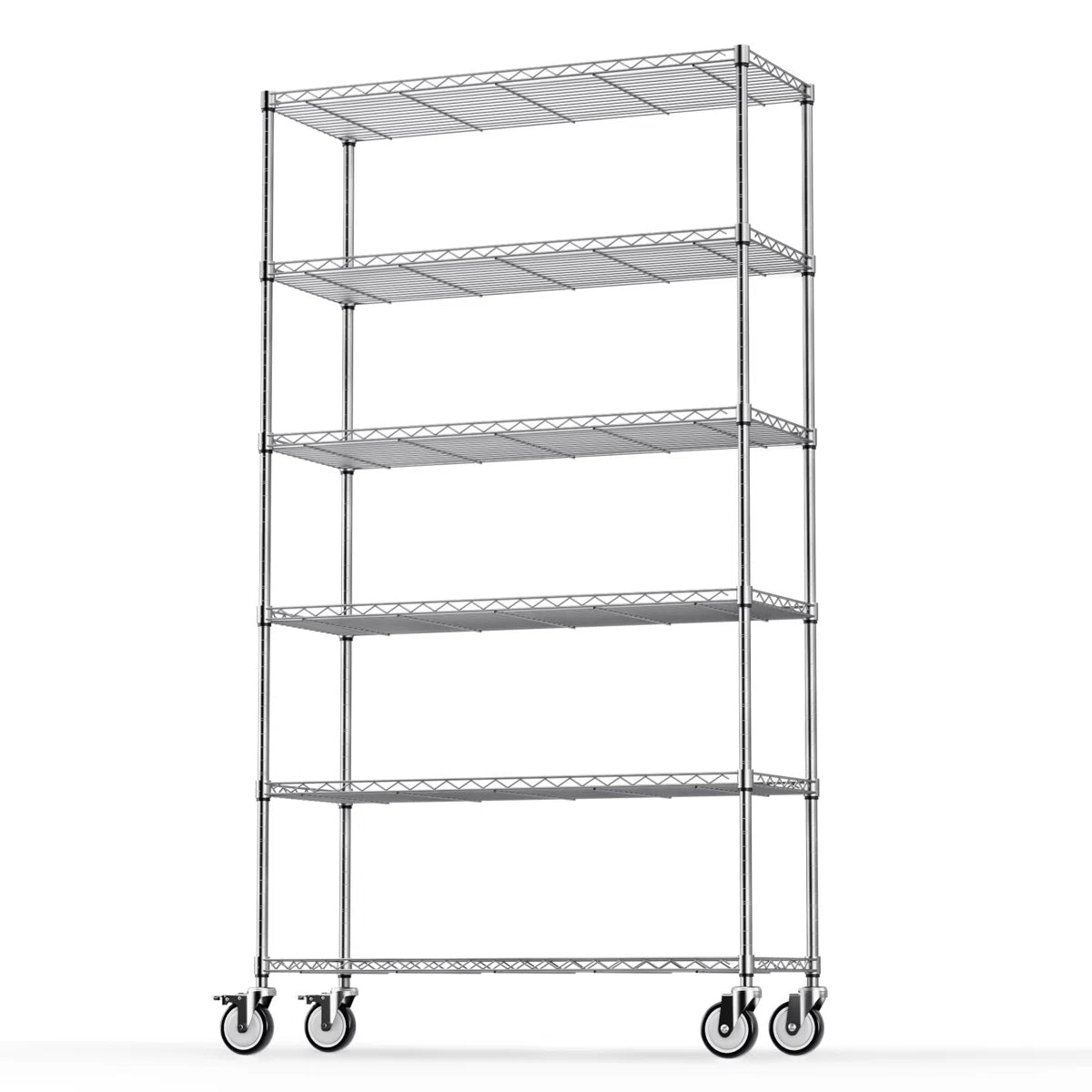 Kitchen Racks: Adjustable 6-tier Steel Wire Shelving Unit With Wheels ...