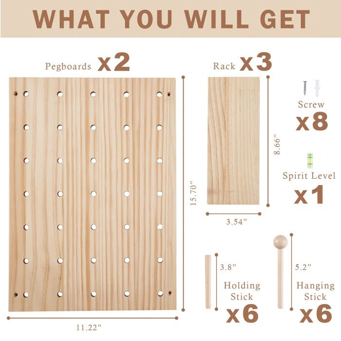 Extra Large Wooden Pegboard / Display Board / Shelving Unit / Wall  Organiser / Plywood Peg Board / Flexible Storage / Kitchen Storage -   UK