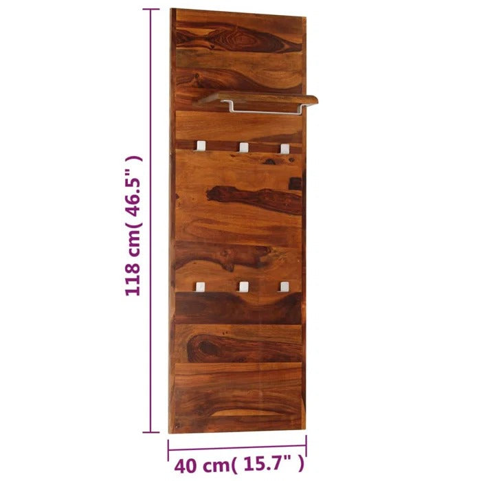 Peg Board: Solid Sheesham Wood 46.5" x 15.7"