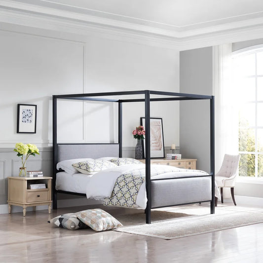 Poster Bed: Canopy Upholstered Bed