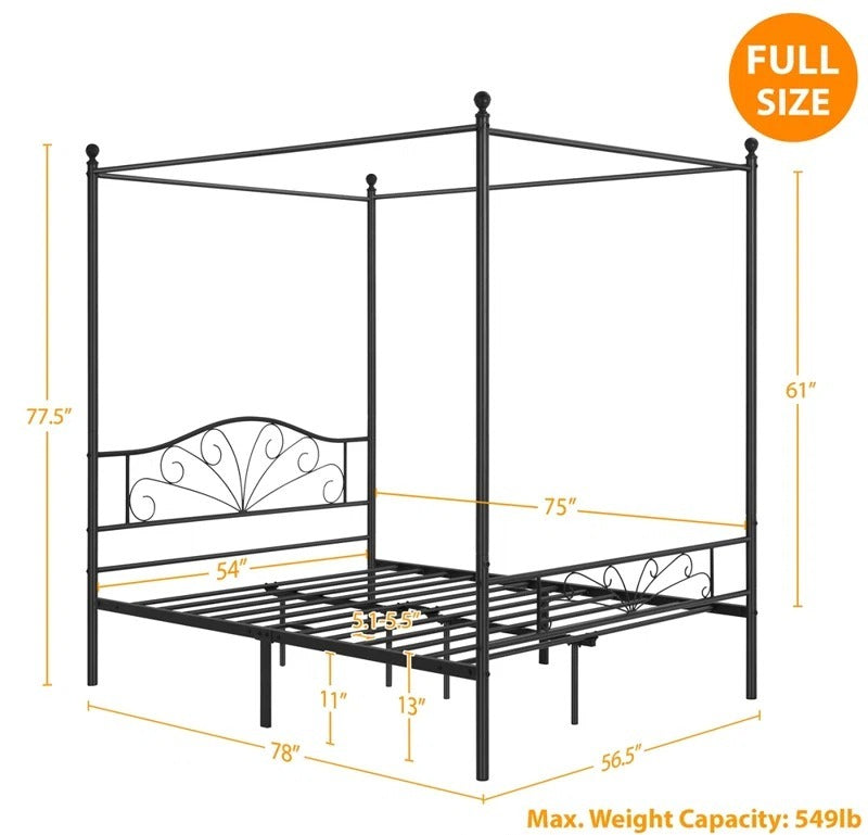 Poster Bed: Modern Metal Bed Black