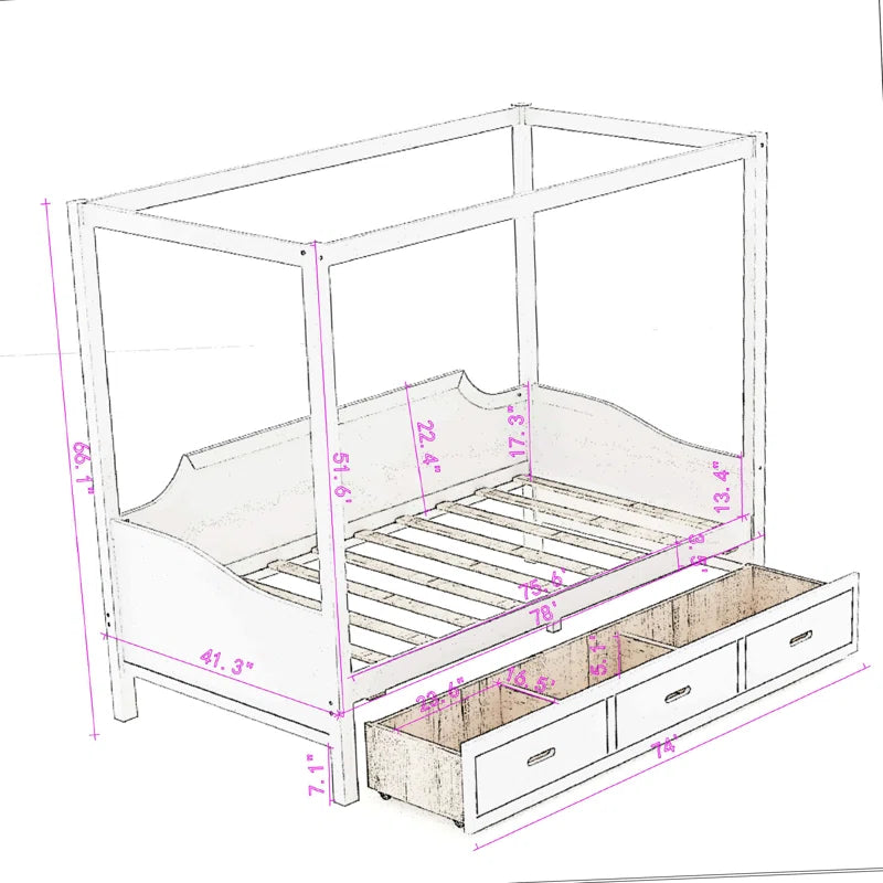 Poster Bed: Storage Bed White