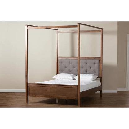 Poster Bed: Upholstered & Wooden Bed
