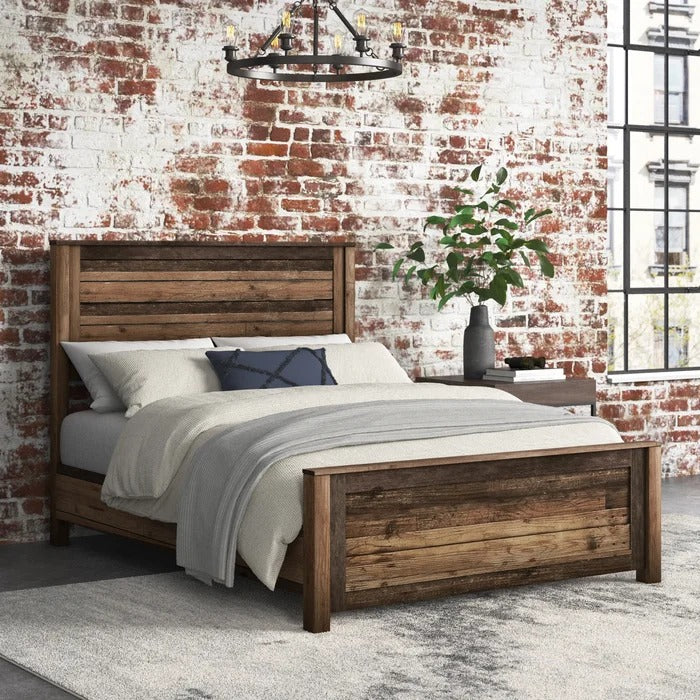 Queen Size Bed: Solid and Engineered Wood Frame