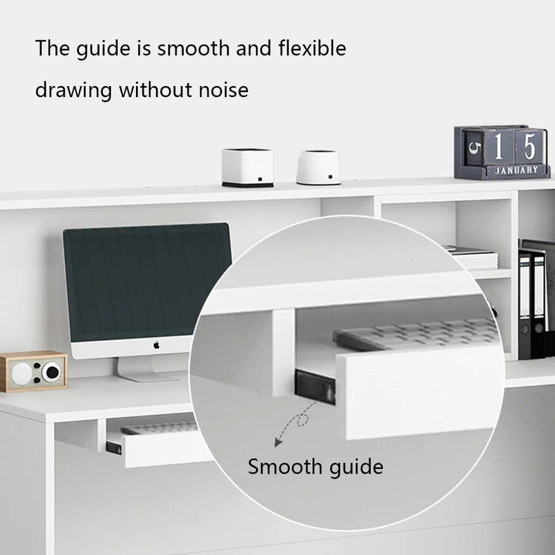 Reception Table: L-Shape Desk with Filing Cabinet