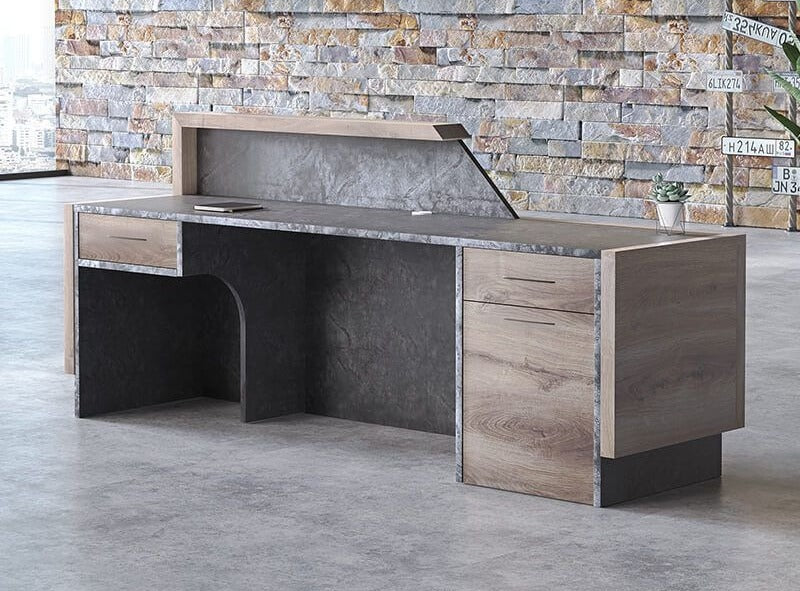 Reception Table: Wooden Desk Design