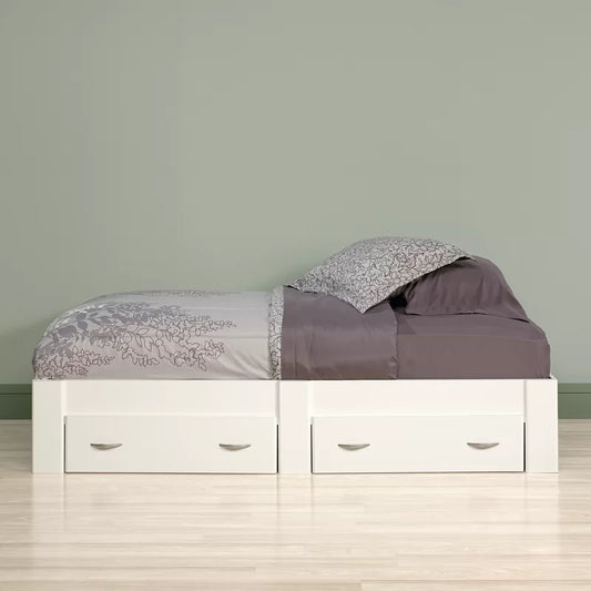 Single Bed: Bed with Drawers White