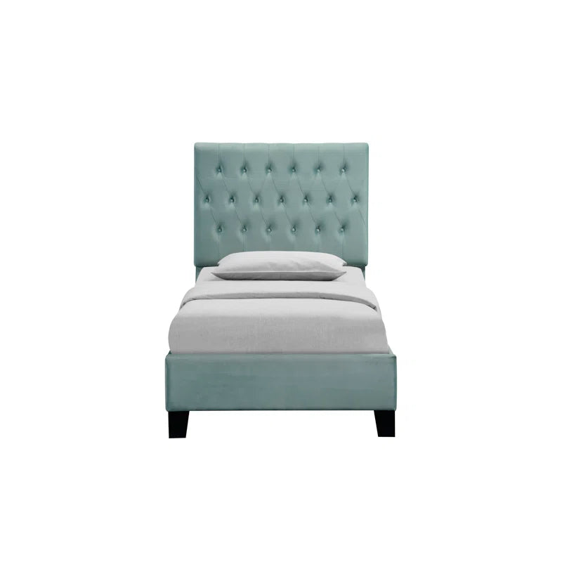 Single Bed: Light Blue Modern Bed