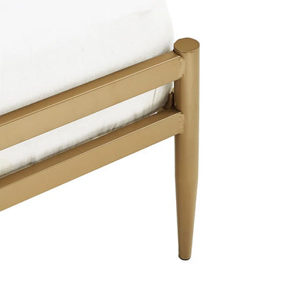 Single Bed: Metal Bed Gold