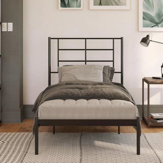 Single Bed: Metal Stylish Bed