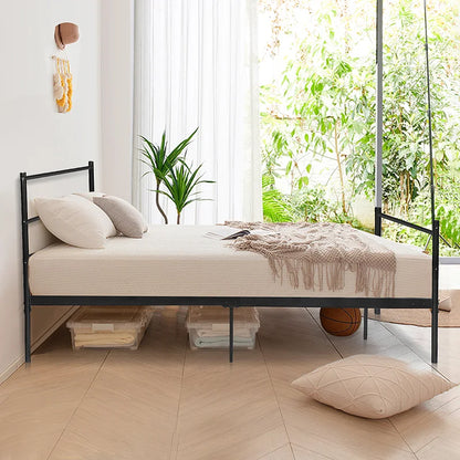 Single Bed: Modular Black Metal Bed
