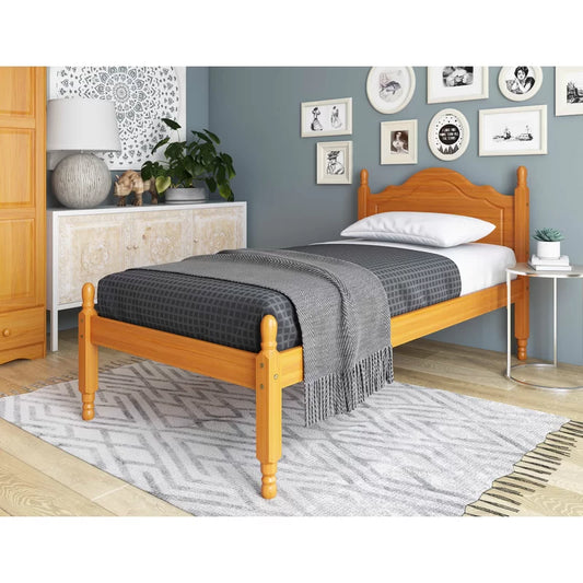Single Bed: Pine Solid Wood Bed