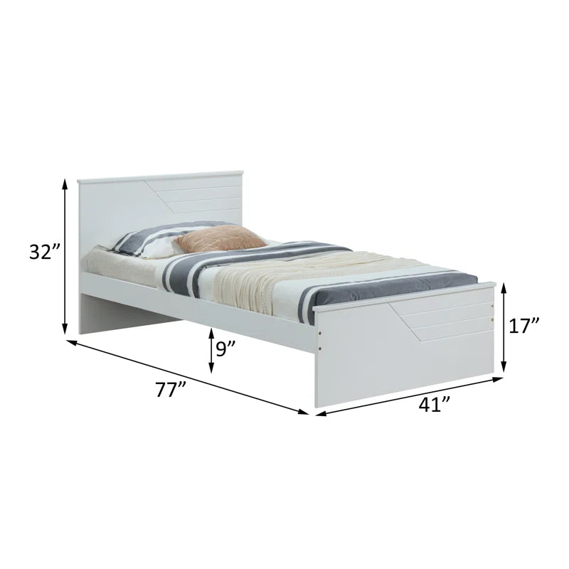 Single Bed: Piya Wooden Platform Bed