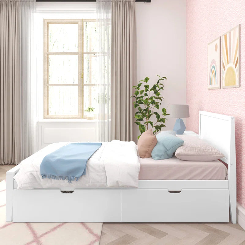Single Bed: Solid Storage Bed Wooden