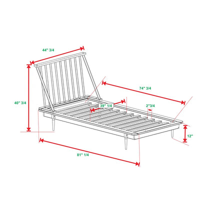 Single Bed: Solid Wood Bed