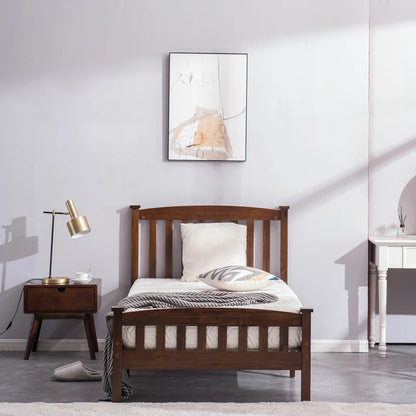 Single Bed: Solid Wood Platform Bed
