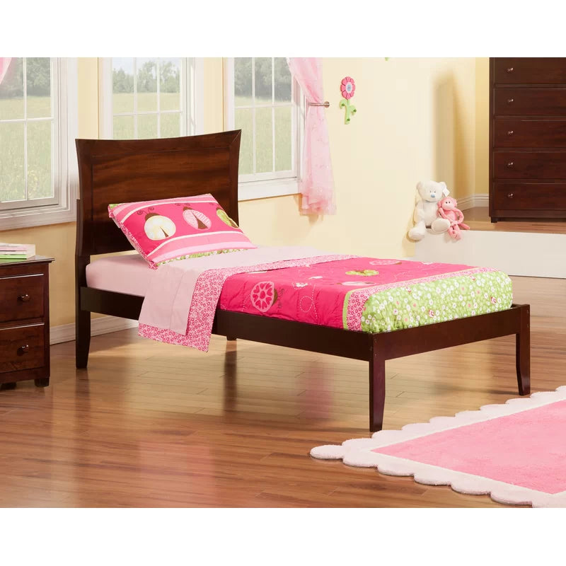 Single Bed: Solid Wood Poster Bed