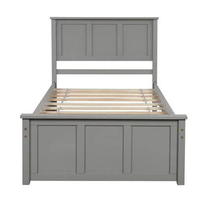 Single Bed: Solid Wood Storage Bed