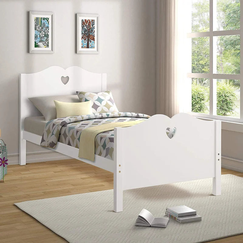 Single Bed: Solid Wooden Bed White