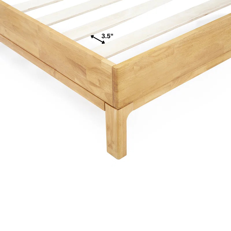 Single Bed: Solid Wooden Platform Bed