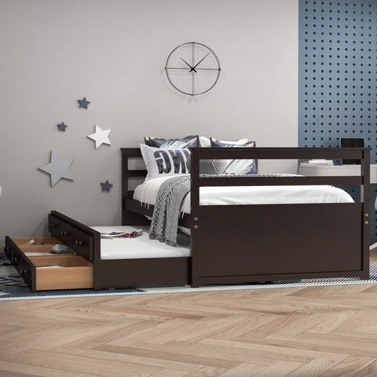 Single Bed: Storage Bed Brown