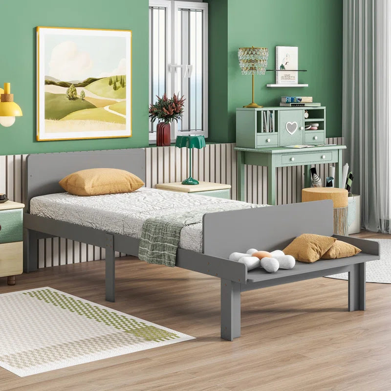 Single Bed: Storage Bed Gray