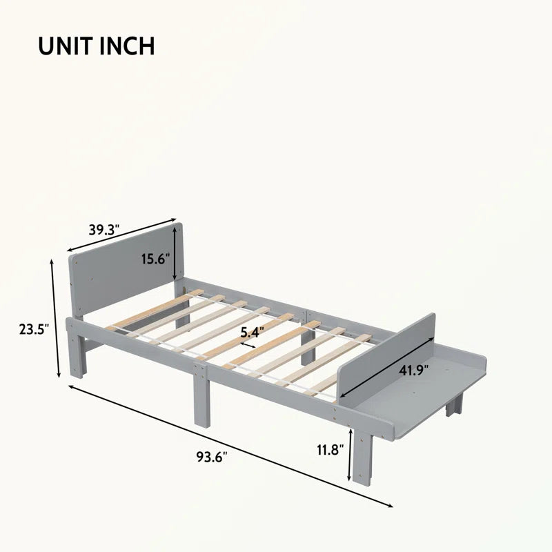 Single Bed: Storage Bed Gray