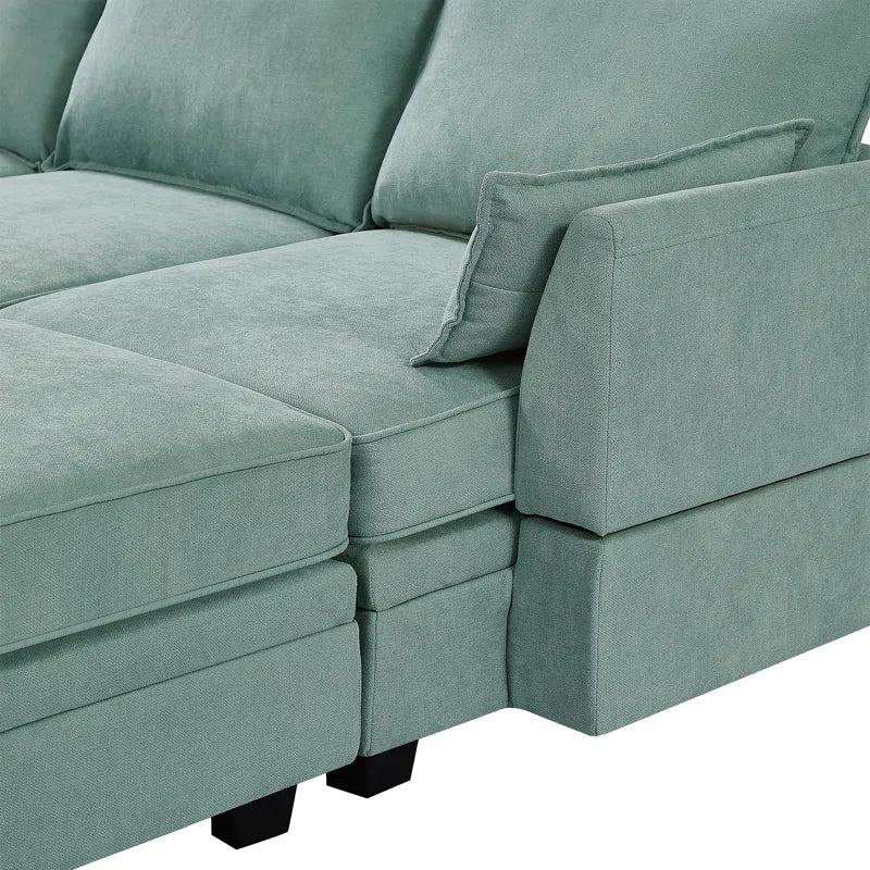 Sofa Bed: 115'' Upholstered L Shape Sofa Cum Bed