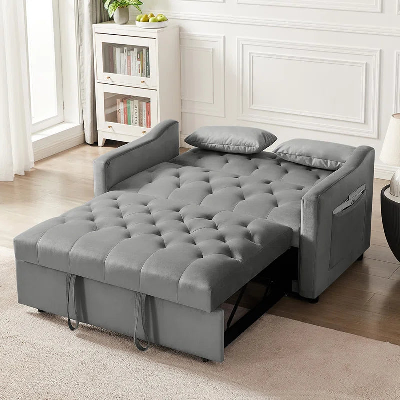 Sofa Bed: 52.7'' Upholstered Loveseat Sofa Cum Bed