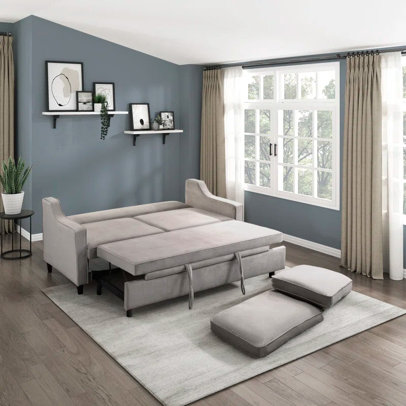 Sofa Bed: 71.5'' Velvet Convertible Sofa Cum Bed