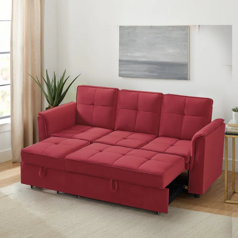 Sofa Bed: 78.2'' Upholstered L Shape Sofa Cum Bed