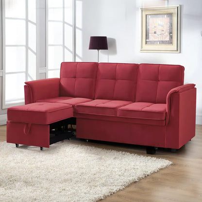 Sofa Bed: 78.2'' Upholstered L Shape Sofa Cum Bed