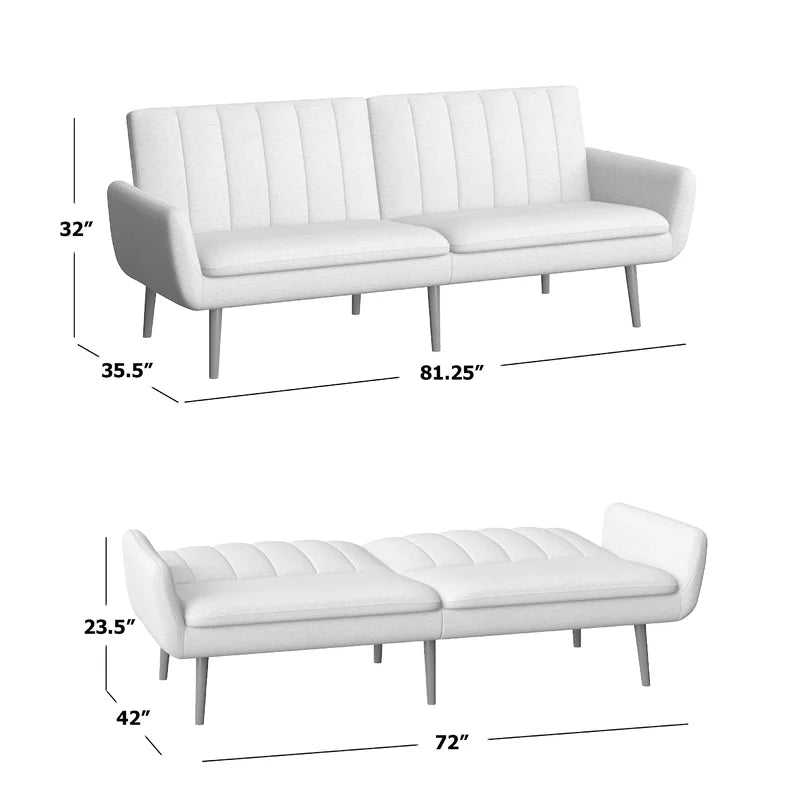 Sofa Bed: 81.25'' Upholstered Tufted Sofa Cum Bed